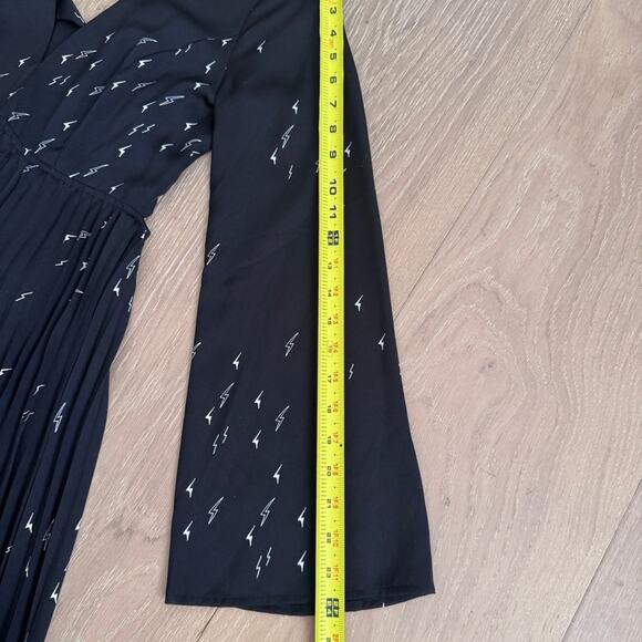 Avec Le Filled Black Lighting bolt print open back midi Dress size 0 - Picture 13 of 13